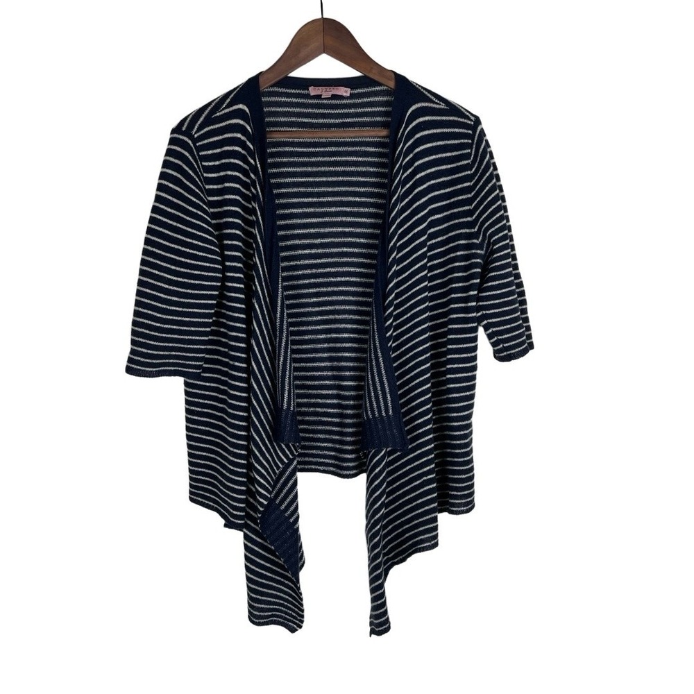 Calypso Saint Barth Medium Cashmere Cardigan Navy White Nautical Luxury‎